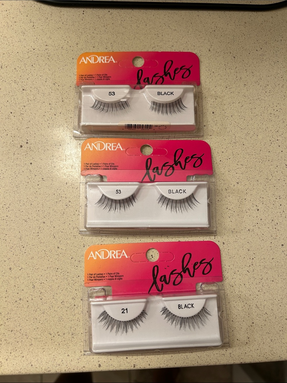 ANDREA FENZI Black False Lashes - Style 53 & 21 Variety Pack